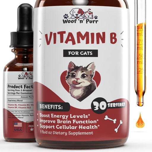 [BRSRABALOB5REGT6] Vitamin B for Cats - B12 for Cats - Vitamin B12 for Cats - Cat Vitamins - Cat Vitamins and Supplements - Vitamins for Cats - Cat Appetite Stimulant - Appetite Stimulation for Cats - 1 fl oz