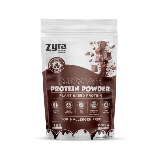[BRSRGYIEBEOWE2D5] Zyra Organic Protein Powder Chocolate Flavor - 100% Plant Based Protein Powder Packets w/18g Pea Protein | Vegan Protein Powder for Daily Protein Intake | Travel Pack Gluten Free Protein Supplement