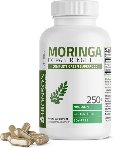 [BRSWGFD6BMCAOH3V] Bronson Moringa Extra Strength kapselit Moringa Oleifera Powder, 250