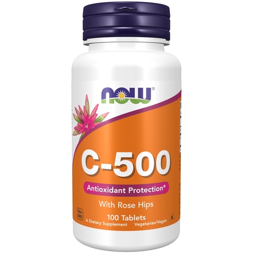 [BRSWIYTYCANWOHDO] NOW Foods Supplements, Vitamin C-500 with Rose Hips, Antioxidant Protection*, 100 Tablets