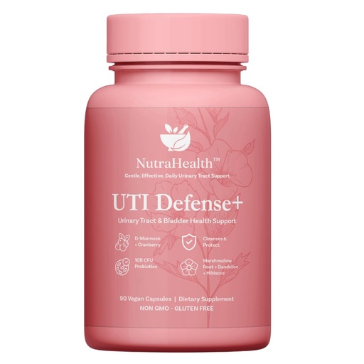 [BRSREFD2CMCRMAAV] UTI Defense+ – D-Mannose, Cranberry, Hibiscus & Dandelion – Urinary Tract Support for Women – Promotes Bladder Health, Odor Control & pH Balance – 90 Vegan Capsules