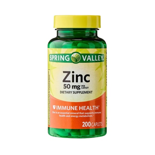 [BRSROZT3AB6BMALO] Zinc 50mg – 200 Caplets, High Potency Zinc Vegetarian, Daily Supplement for Men and Women, Gluten Free Mineral Support (Pack of 1)