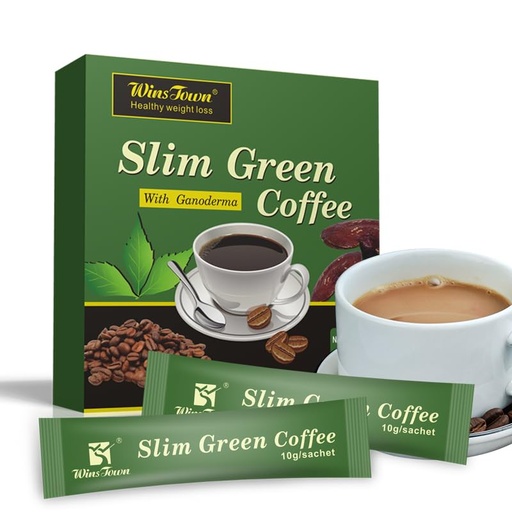 [BRSRYZD2O4GQMADH] WinsTown Green Coffee Bean Extract Powder Instant Coffee – Gluten-Free Green Coffee Bean Extract Supplements with Ginseng & Ganoderma, 180g (18 Sachets)