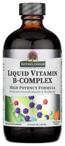 [BRSWIYT6AJ6BECL6] Nature's Answer Liquid Vitamin B-Complex Supports Healthy Energy Levels | Promotes Healthy Nerve Function | All-Natural Tangerine Flavor | Gluten-Free & Benzoate-Free 8oz