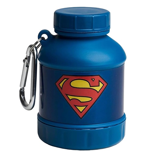 [BRSWYCQLCAIRGALJ] Smartshake Justice League Whey2Go Superman Protein Powder Storage Container 50g – BPA Free Shaker Bottle Funnel for Whey Protein Powder + Protein Shakes 110ml, DC Comics Superman Gifts for Men