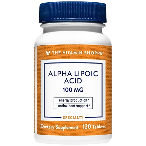 [BRSWIYTYOEDRMFD4] The Vitamin Shoppe Alpha Lipoic Acid 100mg, Natural Antioxidant Formula to Support Glucose Metabolism & Promotes Healthy Blood Sugar (120 Capsules)