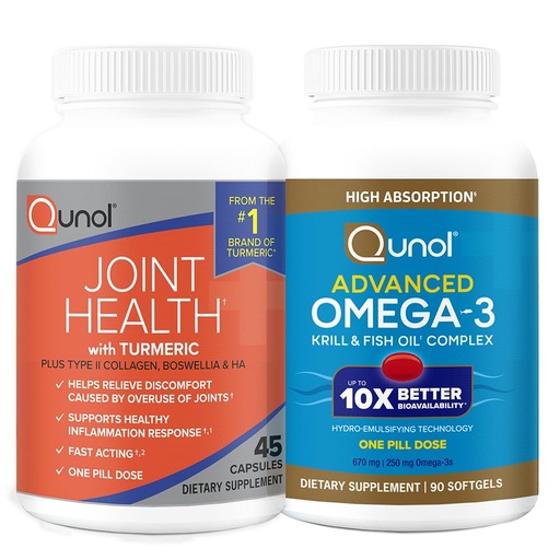 [BRSREEAKCIFQEHTH] Joint Support & Omega-3: 5-in-1 Joint Support, 45 Tablets & Advanced Omega 3, 90 Softgels