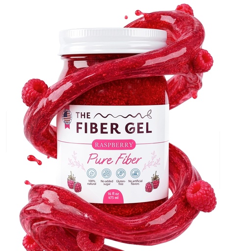 [BRSRGZQBDIIAMFD5] The Fiber Gel High Dietary Fiber Prebiotic Gel Formula — 100% Natural & Clean Label — Plant-Based Psyllium Husk & Inulin Complex — Keto Friendly, Vegan, No Added Sugar — Raspberry, 16 oz