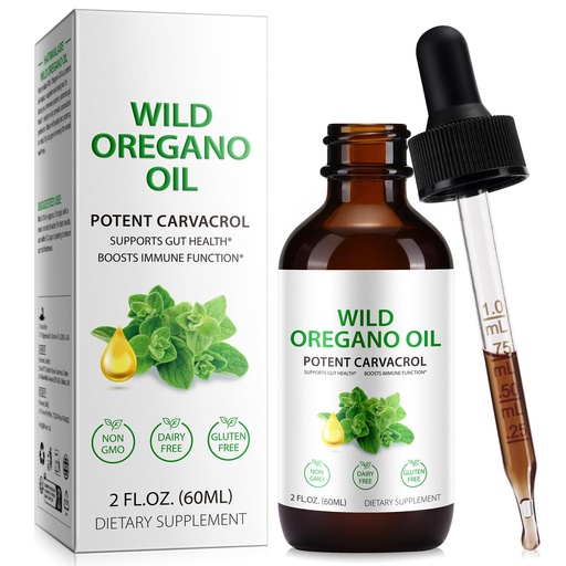 [BRSREY3RCECBU2Y4] Wild Oregano Oil Drops,Oil of Oregano with Black Seed,Vitamin E,Liquid Herbal Blend for Immune,Antioxidant, Digestive Gut Cleanser, Kidney Health Support | Non-GMO, Vegan, Gluten-Free