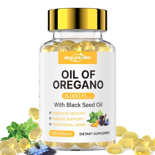 [BRSRAAADB5YWODTZ] Organic Oregano Oil Softgels: Oil of Oregano 300mg with 200mg Black Seed Oil Oregano Supplement is Natural Antioxidants for Immune Health Non-GMO Gluten Free Formula