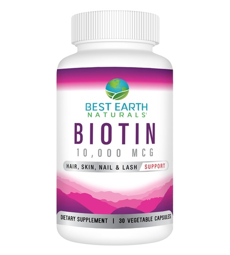 [BRSWGAQLO57AK2D4] Best Earth Naturals Biotin 10,000mcg - Extra Strength Biotin Vitamin Supplement to Support Hair Growth, Strong Nails, Long Eye Lashes and Healthy Skin