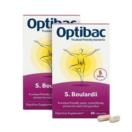 [BRSRGAYBPJ6WECT4] Optibac Saccharomyces Boulardii 80 Capsules | 5 Billion Live Cultures per Serving | Probiotic Yeast Supplement with S. Boulardii | Vegan, Gluten Free & Shelf Stable | For Gut Flora & Digestive Balance