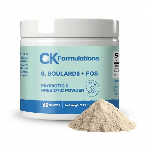 [BRSREAIYC4NBEDT7] | S boulardii + FOS for Dogs and Cats | Probiotic and Prebiotic Powder | Support Gut Health, Diarrhea | 6 Billion CFU | 60g