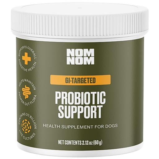 [BRSWYYY5BV5BSDY3] Nom Nom Dog GI-Targeted Probiotic Support - with Prebiotic Fiber, Inulin, and Saccharomyces boulardii - Gut Health Dog Probiotics for Gastrointestinal and Stomach Relief (GI Powder) | Gut Health, Stomach Relief, Stool Quality, 20 Billion CFUs, 5 Probiotic Strains, Prebiotic Fiber, Vet-Developed