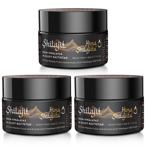 [BRSW2BIECEORGYD4] Hima Shilajatu Shilajit Purest Himalayan Organic Shilajit Resin - Gold Grade 100% Purity Shilajit with Fulvic Acid & 85+ Trace Minerals Complex for Energy & Immune Support, Pack of 3 (6 Months Supply)