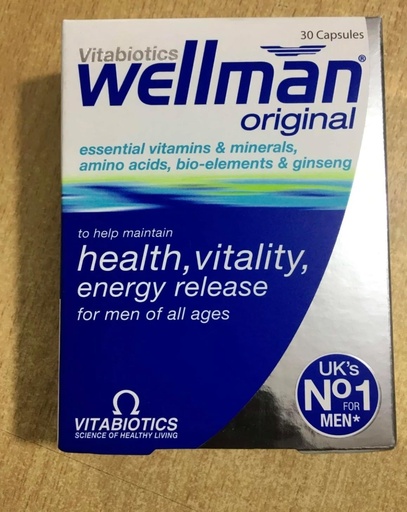 [BRSRYZYYDJ5QOYLL] UK's Wellman Original Tablets | 28 Nutrients - Contributes to Energy Release 30 Count - 1 Pack