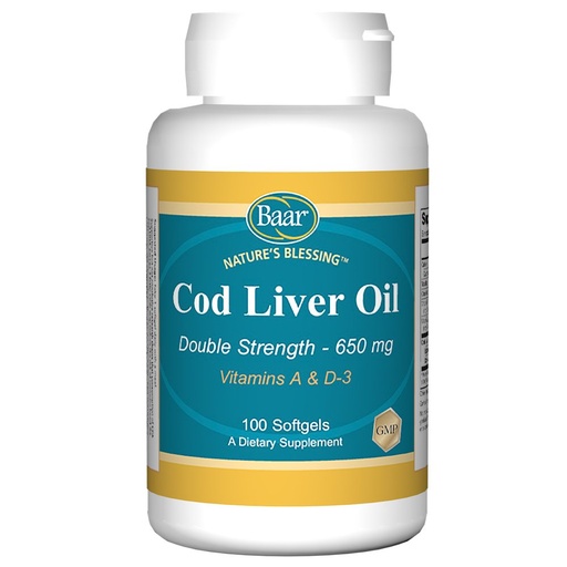 [BRSWIHT4BIFG2GDY] Baar Nature's Blessing Cod Liver Oil Softgels | Fish oil supplement, softgel capsules, convenient daily serving