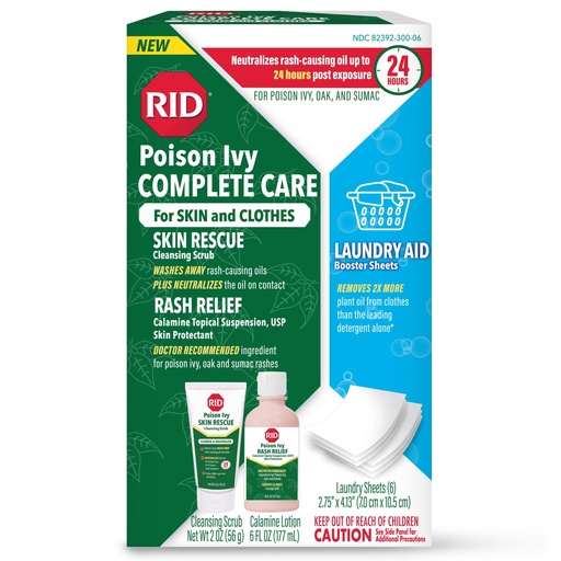 [BRSRGAT3C4ORSFLA] RID Poison Ivy Complete Care for Skin & Clothes – All-in-One Treatment for Poison Ivy, Oak & Sumac with Skin Rescue Cleansing Scrub, Calamine Rash Relief & Laundry AID
