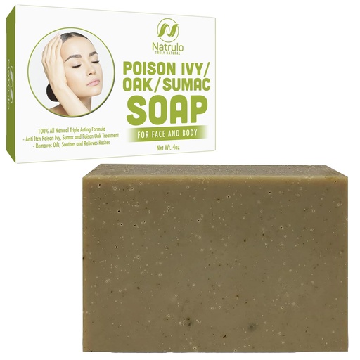 [BRSWGBIPBAFRM2Q6] Poison Ivy Soap Bar - All Natural Poison Ivy Treatment - Anti-Itch Soap Skin Cleanser Bar for Poison Ivy, Poison Oak & Sumac - Removes Oils, Soothes & Relieves Rashes - 4 oz Bar Made in USA