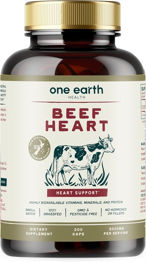 [BRSRMH34OQGQOCLA] Grass Fed Beef Heart - Nuova Zelanda Fonte Cuore. 3.000mg per Serving, 200 Conte