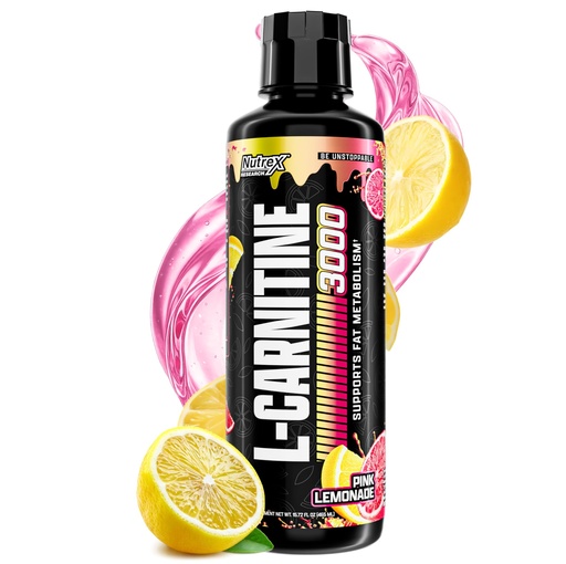 [BRSRGBAFBN5RQHQ4] Nutrex Research L Carnitine 3000 - Clinically Dosed L-Carnitine Liquid for Energy, Metabolism & Muscle Recovery - No Sugar, No Carbs, No Stimulants - 31 Servings (Pink Lemonade, 31 Servings)