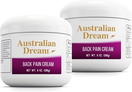 [BRSROGQ6B4FREH33] Australian Dream Back Pain Cream - Soothing, Non-Greasy Muscle Pain Relief Cream - Good for Neck, Back, Body, or Muscle Aches - 9 oz Jars (2 Pack)