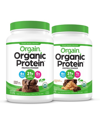 [BRSWYFA7DF7AYC3A] Orgain Organic Vegan Protein Powder, Chocolate Peanut Butter (2.03 Pound) and Creamy Chocolate Fudge (2.03 Lb)