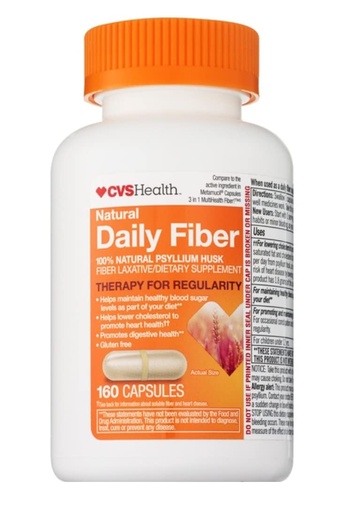 [BRSW2BQ7PJ5R6CTO] CVS Health Natural Daily Fiber Capsules (160 Capsules)