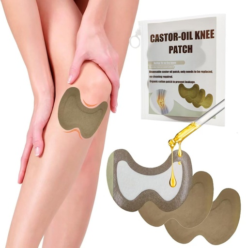[BRSRE2QLOQNQKHIU] 30pcs Castor Oil Patches for Knees, Castor Oil Pack Wrap, Specially Designed for Knees, Disposable Organic Cotton Self-Adhesive Sheet, 5.2x3.7in, No Wash(Without Essential Oils)