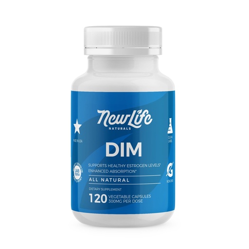 [BRSROFA3BB5AYFYV] NewLife Naturals DIM Supplement 300mg, Women & Men - Hormonal Acne and Balance, Estrogen, Menopause Support - 120 Day Supply