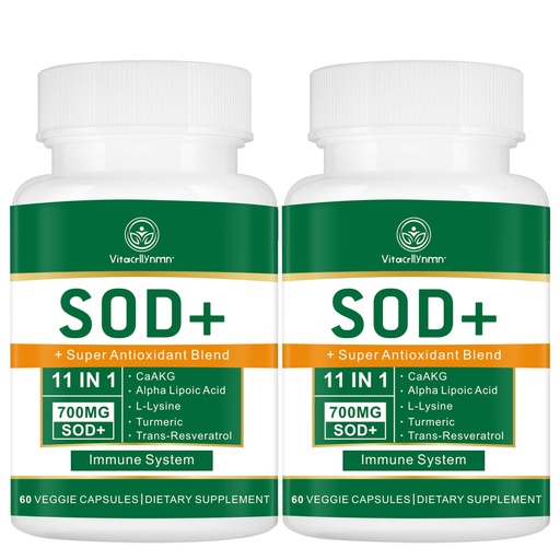 [BRSRA2YFCB7A4DLO] 700MG Sod Superoxide Dismutase Supplement - High Potency Antioxidant Supplement for Cellular Health - 120 Capsules