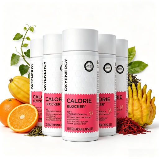 [BRSRYZQQDF5AO2D7] OxyEnergy Calorie Blocker 6-in-1 Natural Weight Loss Supplement for Women | Boosts Metabolism, Suppresses Fat Synthesis & Appetite ，Daily Supplement with Garcinia Cambogia, Bergamot, 150 Capsules