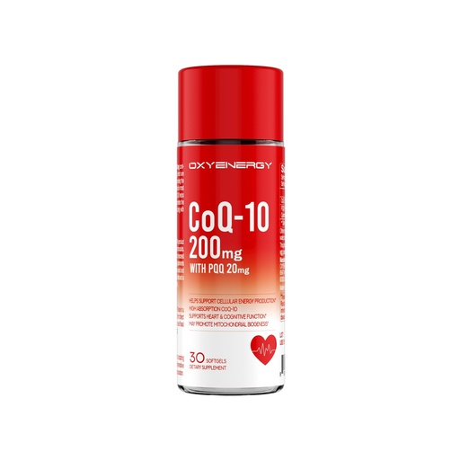 [BRSRAFAZAUNAGELD] OxyEnergy Coq 10 200mg with PQQ, High Absorption Coenzyme Q10 with BioPerine, Gluten Free, Coenzyme Q10 Supplement for Heart Health&Energy Support, 30 Softgels, 30 Day Supply