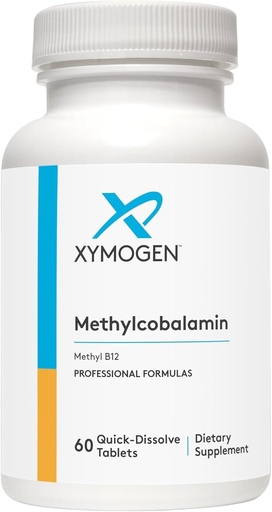[BRSWIFYTCQCREDQ3] XYMOGEN Methylcobalamin - 5 mg Vitamin B12 - Supports Healthy Methylation, Neurological Health & Red Blood Cell Formation - Non-GMO & Gluten Free - 60 Quick-Disssolve Tablets
