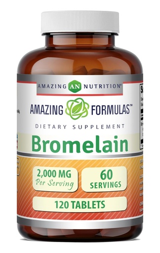 [BRSROFD3CABR4AL4] Amazing Formulas Bromelain 2000 Mg per Serving | Tablets Supplement | Non-GMO | Gluten-Free | Made in USA (1 Pack, 120 Count)