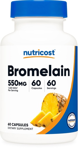 [BRSROBL5CAMQ2C3B] Nutricost Bromelain Capsules (550mg) 60 Capsules, Vegan, GMO-Free | GMP Compliant