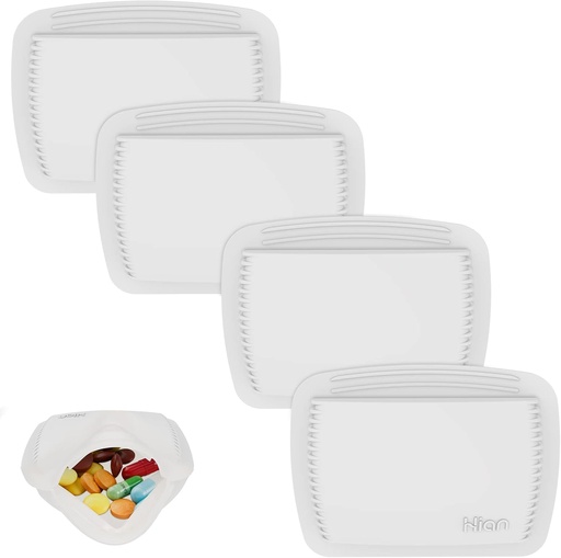 [BRSW2HTROUJWAYDL] 4 Pieces Pillen Organisator Herbruikbare Pocket Pill Case Portable Open Pill Pouch Siliconen Small Pill Box Pillenbak Pillenhouder Pillentassen Organiseren Medicatie, Vitaminen, en tabletten voor reizen (White)