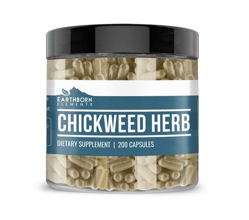 [BRSW2HAROQJWG33K] Earthborn Elements Chickweed Herb (200 Capsules) Pure, No Fillers or Additives