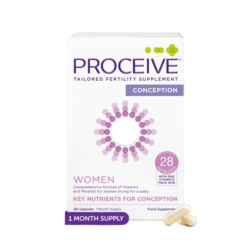 [BRSWGFIPBAMROE3L] Proceive Tailored Fertility Supplement for Women, Multivitamin, 60 Capsules | Vegan, Pre-Conception Support With Vitamin D, Zinc, COQ10, Folate & Vitamin B6