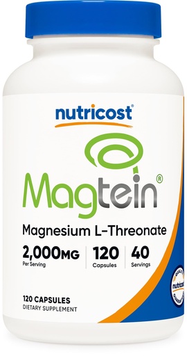 [BRSW2AYPCAGRQFIY] Nutricost Magnesium L-Threonate As Magtein 2000mg, 120 Capsules - Non-GMO, Gluten Free, Vegetarian Friendly