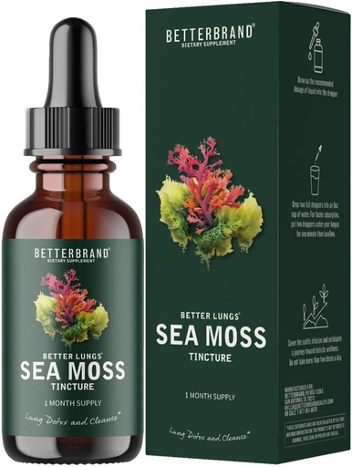 [BRSROHD6CV7G2DLB] Betterbrand Sea Moss Drops Liquid Supplement with Irish Sea Moss Bladderwrack Burdock Root for Lung Health Digestive Joint Thyroid Support Seamoss Drops 30 Day Supply