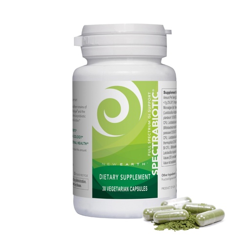 [BRSRABALCIHWG2AV] New Earth Spectrabiotic® - Full Spectrum Probiotic Supplement, 30 ct - Supports Digestion, Nutrient Absorption & Gut-Brain Axis for Vibrant Health