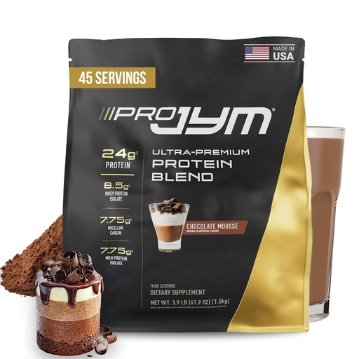 [BRSROZYTCN6AGGTO] Pro JYM Chocolate Mousse Protein Powder - Whey Protein Isolates, Casein, & Milk Protein, Lean Muscle Building for Men & Women, JYM Supplement Science, 45 Servings