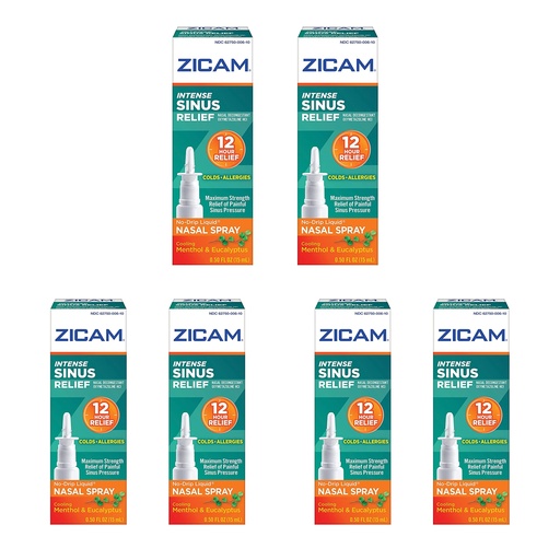 [BRSWKGYIBJ6WCGTA] Zicam Intense Sinus Relief No-Drip Liquid Nasal Spray 0.50 FL OZ (Pack of 6)