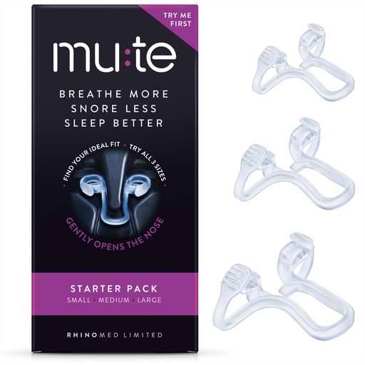 [BRSWKYYFCF6GCDDY] Mute Nasal Dilator Snoring Solution | Starter Pack 3 Sizes | Snore Less & Sleep Better | Nasal Strip Alternative | Comfortable Breathing Aids for Better Sleep & Improved Airflow