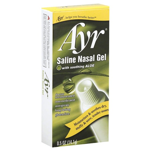 [BRSWG233CMMQMGTG] Ayr Saline Nasal Gel with Aloe 0.5 oz – Moisturizes Dry Nasal Passages, Soothes Irritated Noses (Pack of 6)