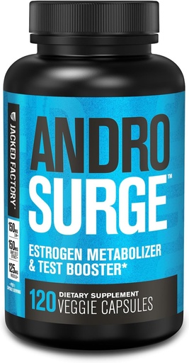 [BRSW2HYCCUNB6EI2] Jacked Factory Androsurge Estrogen Blocker for Men - Tongkat Ali, DIM, Long Jack & More - Test Booster & Muscle Builder - 120 Count