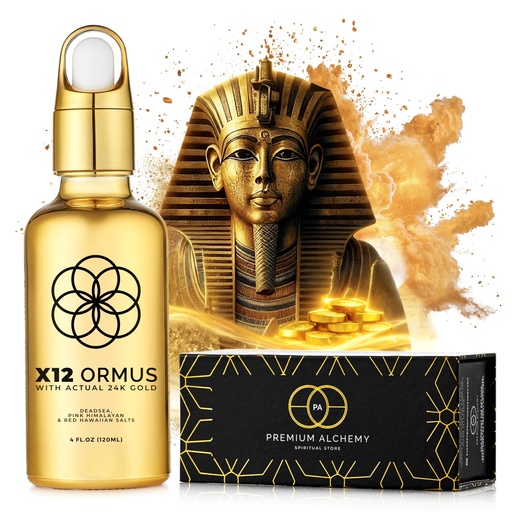 [BRSW2FIFPIBAGE3O] X12 Ormus Monoatomic Gold - Liquid Trace Mineral Blend with 24K Gold – Made by Real Alchemists - Dead Sea & Himalayan Salt - 4 fl oz