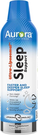 [BRSRMHQBC4OWAET2] Vida Lifescience Aurora Nutrascience Ultra-Liposomal Sleep Aid Support, Includes Melatonin, L-Theanine, Ashwagandha and Calming Chamomile, Chamomile, 30 Servings, 10 fl oz