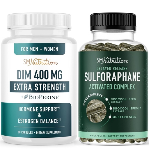 [BRSRAZALC4IWMCYZ] Sulforaphane Complex & 400mg DIM Supplement for Enhanced Estrogen Balance for Women | Advanced Microbeadlet Hormone Balance Supplement (60 Servings) with Extra Strength DIM (90 Servings)